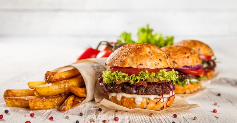 Home made hamburger with lettuce and cheese